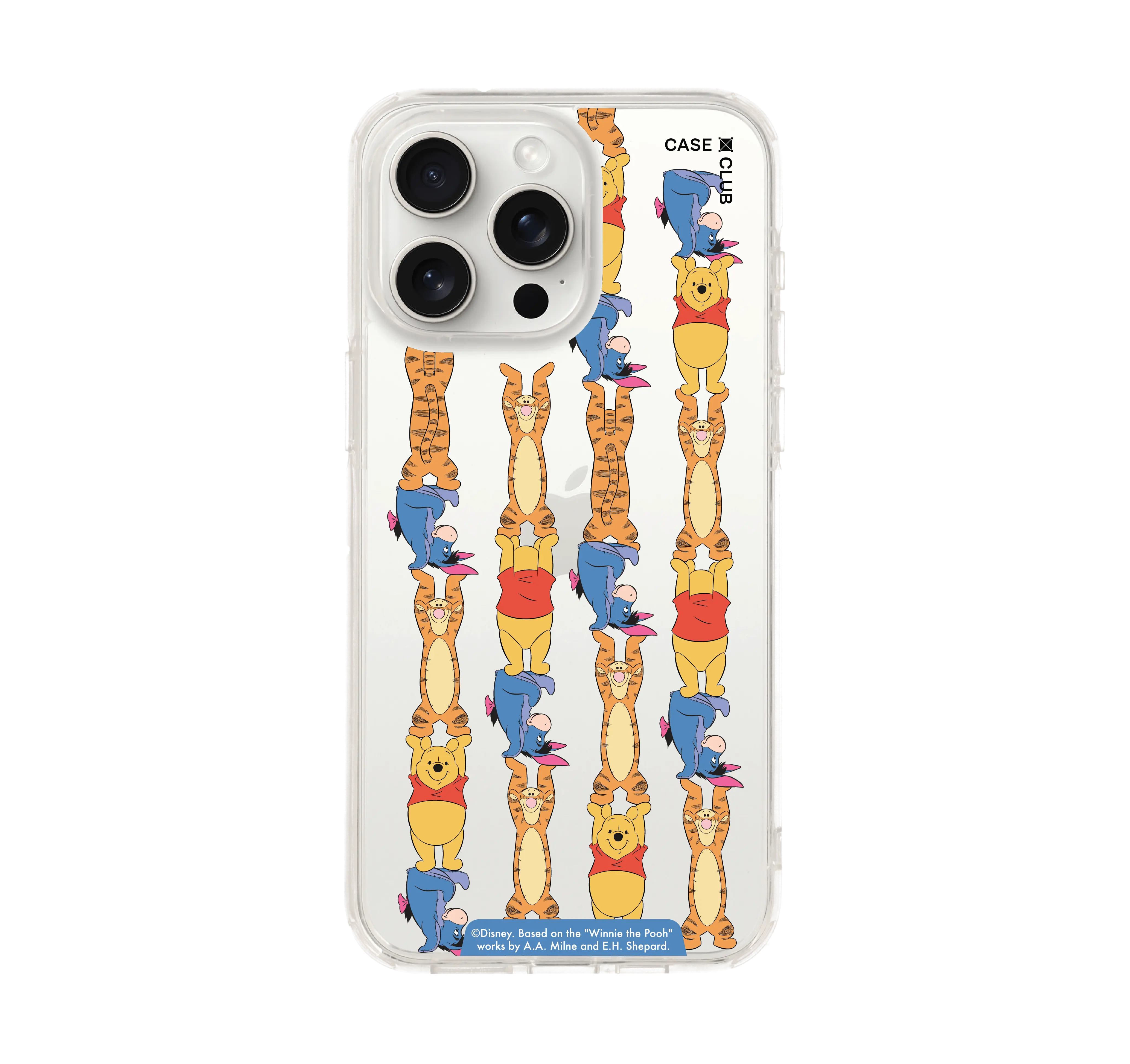 iphone 15 pro max clear case winnie the pooh tigger eeyore pattern